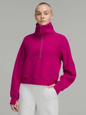 lululemon athletica Hot Pink Half-Zip Funnel Neck Pullover